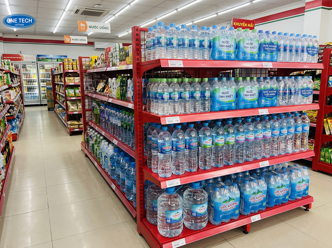 Một số lưu ý giúp tối ưu hiệu quả kệ trưng bày nước suối Bắc Ninh